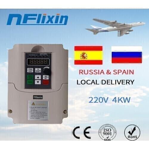 VFD 4KW 220V Single Phase Input and Output 3-Phases 220V Frequency Inverter Free shipping