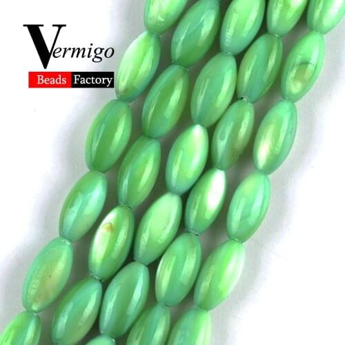 High Quality Green Mop Shell Beads For Jewelry Making 5*10mm Charm Spacer Loose Beads Diy Necklace Bracelet 15" Wholesale