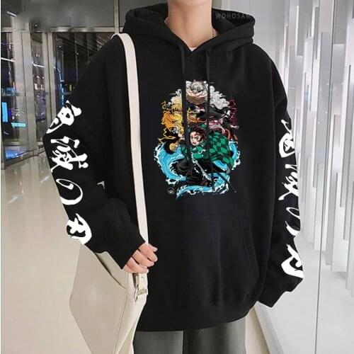 Japan Fashion Anime Demon Slayer Patchwork Sweatshirts Women Harajuku Manga Inosuke Breath Of The Beast Streets Graphics Hoodies