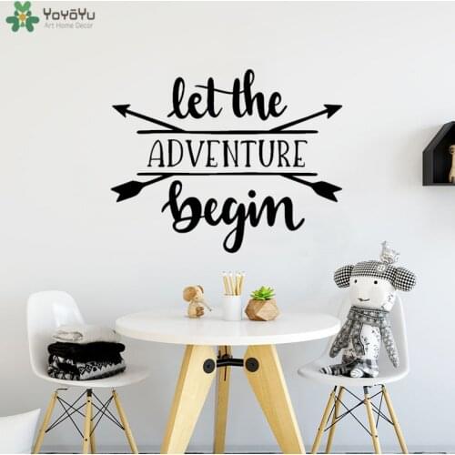 YOYOYU Wall Decal Boys Bedroom Vinyl Quote Wall Sticker Let The Adventure Begin Interior Removable Decor Nursery DecorationCT630