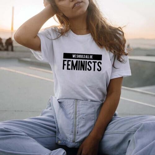 We Should All Be Feminists Letter Hipster Summer Women T Shirt Short Sleeve T-shirt Female Casual Tops Tees Camisetas Mujer 2020