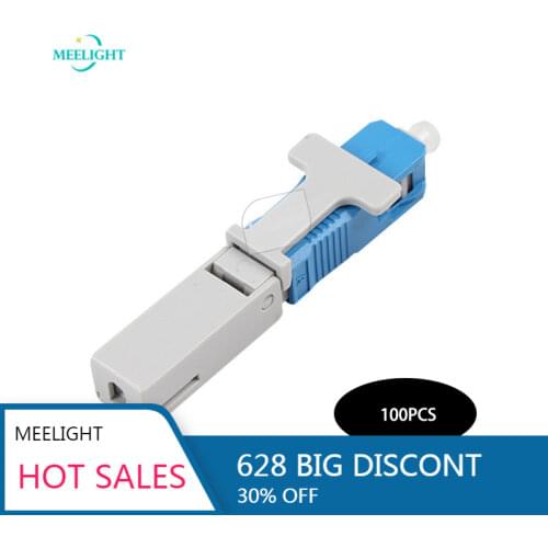 100pcs FTTH embedded optical fiber quick connector SC-UPC leather wire cold connector sub-optical fiber cold connector blue