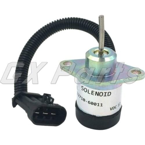 12V 1J710-60011 Fuel Stop Solenoid for Bobcat Skid Steer Loader S220 S250 S300 S750 S770 S850 T180 A300 A770