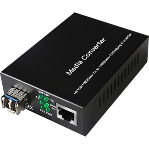 1Gb SFP Fiber to RJ45 Fiber Optic Media Converter 1000Mbps SFP Fiber Switch with SFP Module Compatible Mikrotik