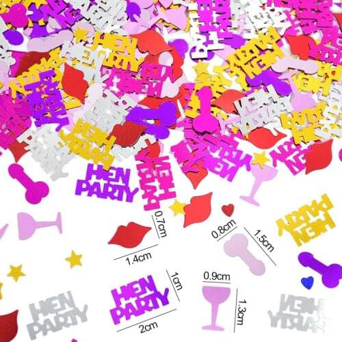 2 Bags Hen Party Bachelor Party Fun Confetti Lip Glass Sequins Bridal Party Bride To Be Decorated Lip Polka Dot/wine Glass Mix