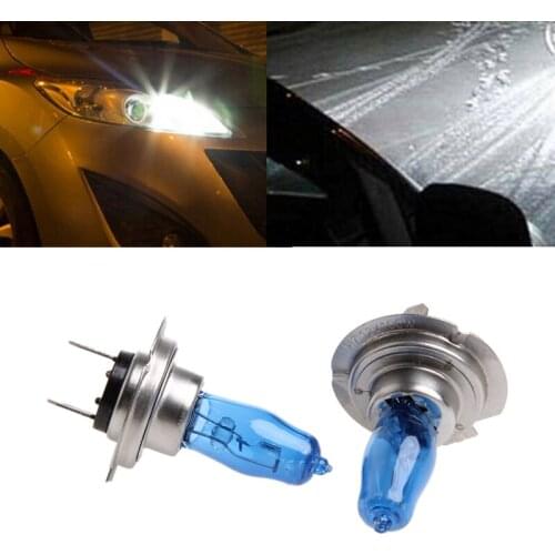 2 Pcs H7 6000K Gas Halogen Headlight White Light Lamp Bulbs 100W Bright DC 12V Wholesale