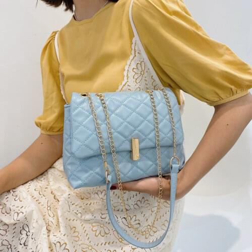 2021 New Bag Female Solid Color PU Leather Bag Ladies Shoulder Messenger Bag Casual Simple Handbag Fashion Female Shoulder Bag