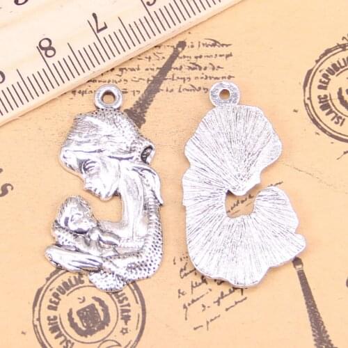 6pcs Charms mother hold son 37x20mm Antique Pendants,Vintage Tibetan Silver Jewelry,DIY for bracelet necklace