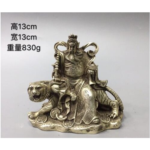 5.1"Old Chinese antiques Qianlong year system Tibetan Silver Mammon Guan Yu