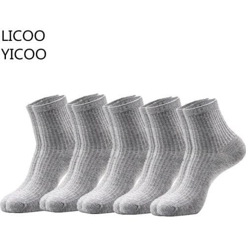 5Pairs LICOOYICOO Mens Socks Summer Mesh Breathable Socks For Male Solid Color Sock Slippers Casual Meias Masculino Cang