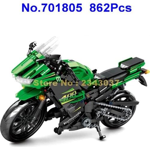 701805 862pcs Expert Ninja 400 Motorcycle Racing Building Blocks Toy