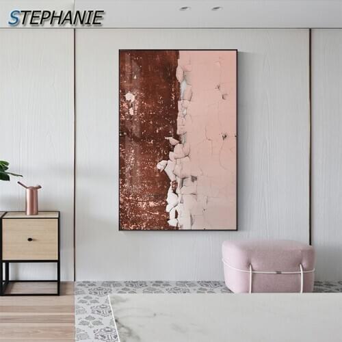 HD Industrial Old City Wall Painting Abstract Pink Canvas Poster Print Unique Decorative Modern Pictures for Bedroom Dining Room