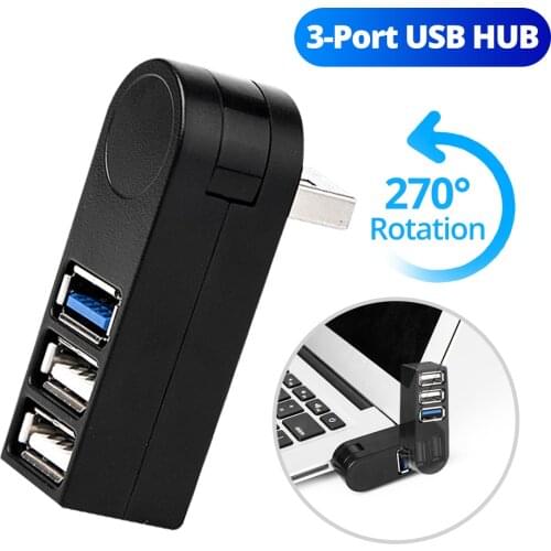 ANMONE USB Hub 3.0 Adapter Rotate High Speed U Disk Reader Splitter 3 Ports USB 2.0 for Computer PC Laptop Mac Mini Accessories