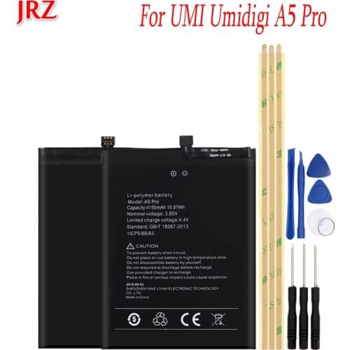 JRZ 4150mAh Battery For UMI Umidigi A5 Pro Mobile Phone High Quality Large Capacity Replacement Backup Batteria with Free Tools