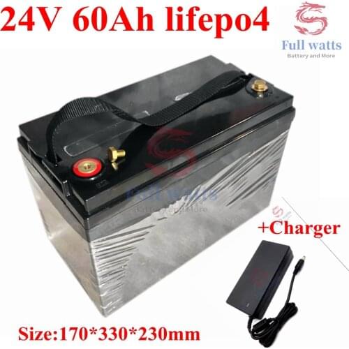 24V 60AH Lifepo4 battery 60Ah battery 8s BMS for inverter RV EV solar panel Security equipment Tourist boat +10A Charger