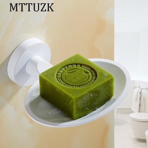 Bathroom Accessories 304 Stainless Steel White Paint Soap Dishes Soap Holder Wall Mounted Soap Case Home Decoration