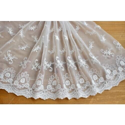 Free Shipping 1meter/lot 35cm Off white Lace Trim Diy Lace Trimming Embroidered Lace Z953
