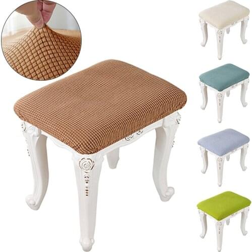 Stretch Stool Chair Covers Removable Seat Protector for Bedroom Square Stool Covers Dust Proof Chair Cover Capa De Sofa