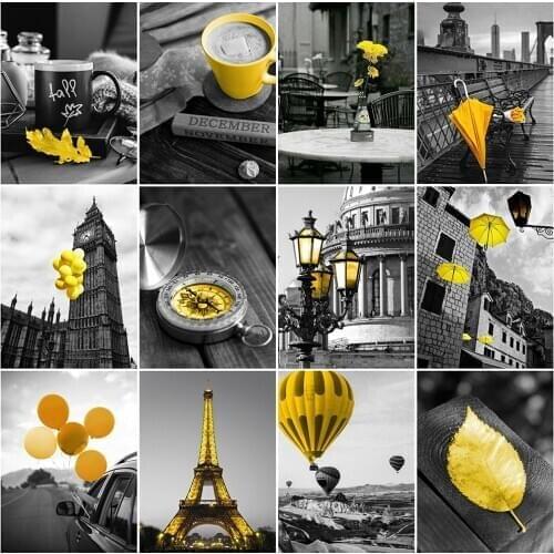 EverShine 5D DIY Diamond Painting City Full Square Diamond Embroidery Landscape Picture Of Rhinestones Wall Art Handmade Gift