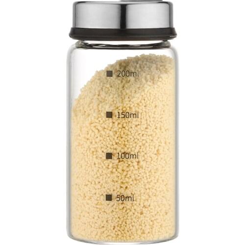 High borosilicate glass seasoning jar pepper seasoning bottle kitchen salt sesame seasoning airtight bottle with rotating lid