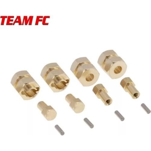 Brass Extended 7mm Hex Wheel Hubs 8mm Thick for AXIAL SCX24 Upgrades 1/24 RC Crawler Car Extend Track Width 5mm