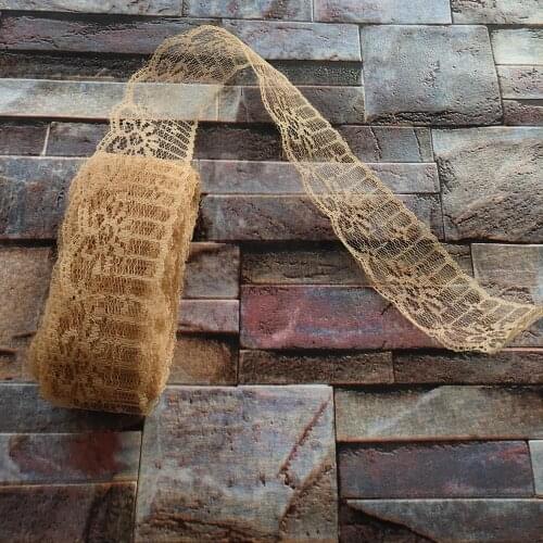 Hot Selling 10 yards Coffee 40 mm width lace ribbon For Sewing Decoration DIY jewelry decoration Clothing Accessories