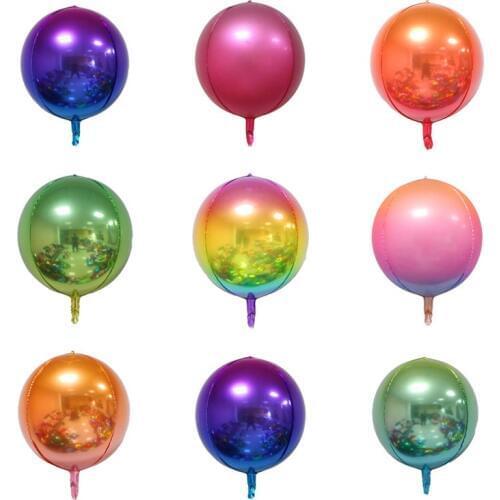 New 4D Gradient Color Aluminum Film Helium Balloons Birthday Party Wedding Decoration Baby Shower Anniversary Christmas