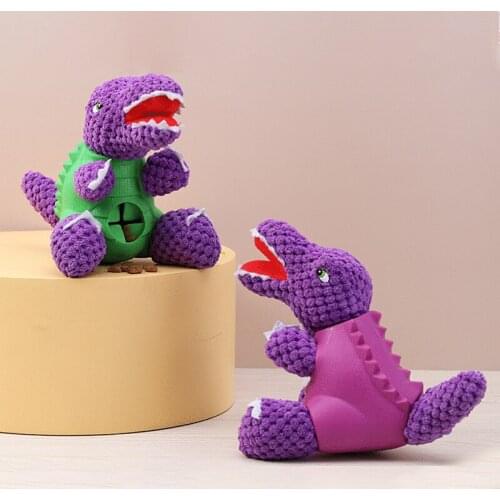 New Pet Chew Toys Dog High Quality Rubber Plush Toy Pet Dinosaur Puppy Squeaky Chew Bite Resistant Toy Pet Cleaning Toy Supplies