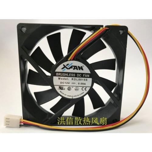 Original 8015 rdl8015s DC12V 0.09A 3-wire super quiet cooling fan