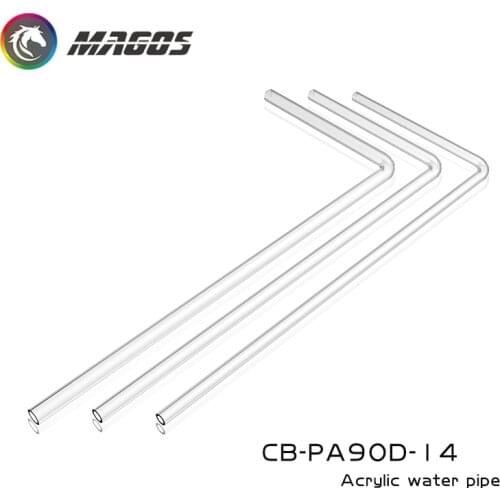 Bykski Transparent Acrylic Hard tube14MM 50cmx20cm 90 degree pre-bending high temperature resistant tube CB-PA90D-14