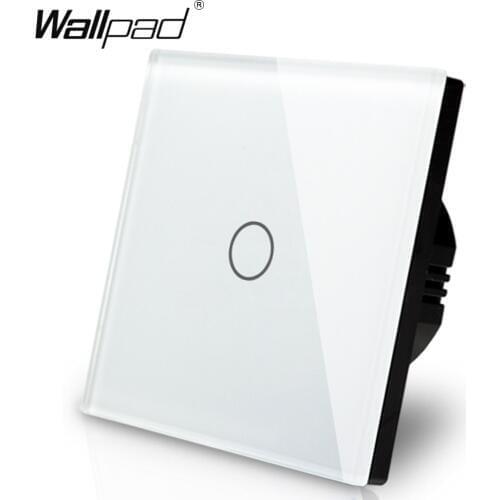 EU/UK Standard Wallpad Touch Switch 1 Gang 1 Way Wall Light Touch Screen Switch Crystal Glass Switch Panel Free Shipping