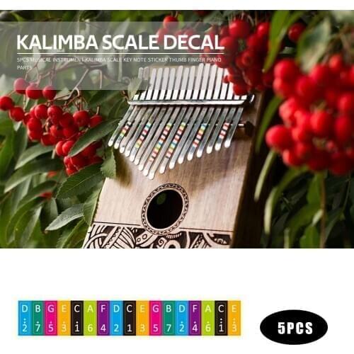 5pcs Kalimba Scale Sticker Thumb Finger Piano Key Note Musical Instrument Guitar Teaching Aid Stickers for Beginner Thumb Piano