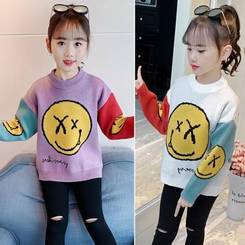 Girl Sweater Kids Outwear Tops 2021 Retro Fleece Thicken Warm Winter Autumn Knitting Christmas Pullover Children Clothing