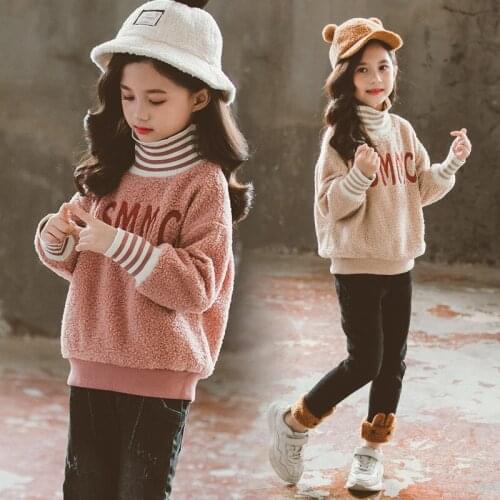 Girls' Hoodies Sweatshirts Kids Outwear 2021 In Stock Velvet Thicken Warm Winter Autumn Cotton Fleece Outdoor Childrens Clothin