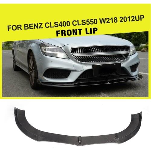 Carbon Fiber / FRP Car Front Bumper Lip Spoiler Splitters for Mercedes-Benz CLS400 CLS550 W218 2015 - 2017 Front Splitters
