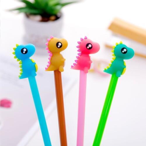 Japanese and Korean creative monster neutral signature pen cute cartoon dinosaur shape student stationery black fountain pen