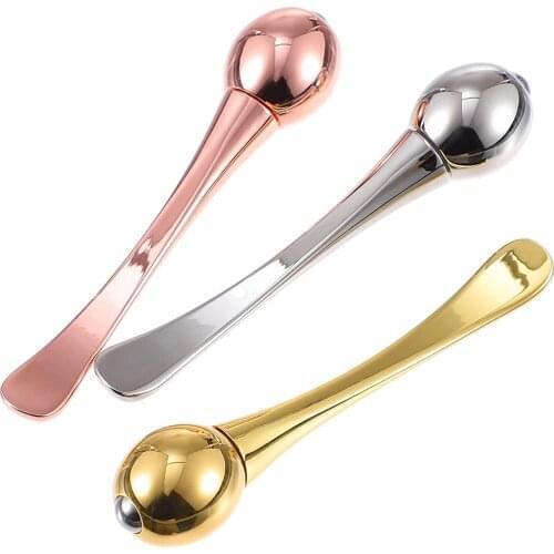 1Pack Stainless Steel Eye Cream Massage Stick Spoon Applicator Wand Anti Wrinkle Dark Circle Remover for Eye Fatigue Relief