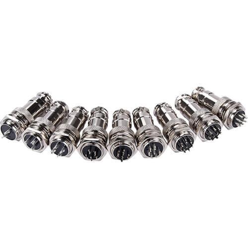 1set GX16 2/3/4/5/6/7/8/9/10 Pin Male & Female Circular Aviation Socket Plug Wire Panel Connector