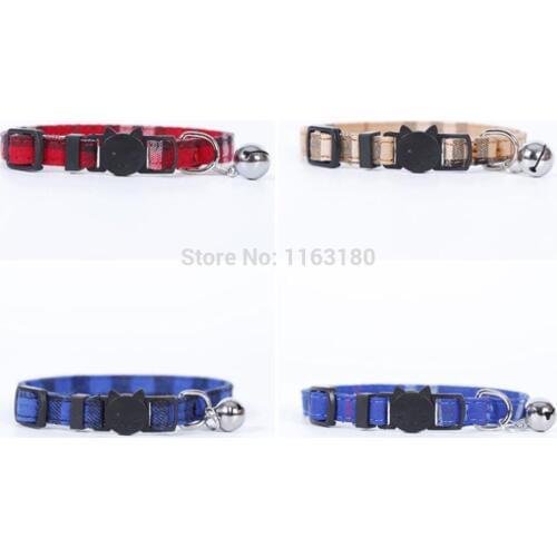 200pcs/lot Adjustable Cotton Dog Collars Pet Collars With Bells Charm Necklace Collar For Puppy Dogs Cat Collars Pet Supplies