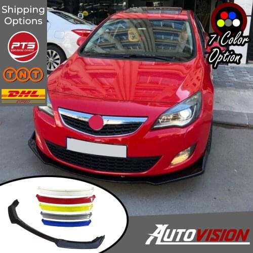 For Opel Vauxhall Astra J Accessories Car Front Bumper Lip 3 pcs Black Diffuser Body Kit Spoiler
