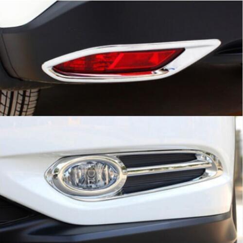 ACCESSORIES FIT FOR HONDA VEZEL HR-V 2014 2015 2016 CHROME FRONT REAR FOG LIGHT COVER TRIM MOLDING GARNISH LAMP INSERT 4pcs