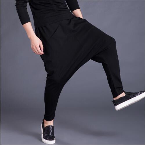 S-5xl Winter Men New Casual Loose Harem Pants Large Size Hang Pants Squirrel Feet Long Tide Hairstylist Trousers Singer Costumes
