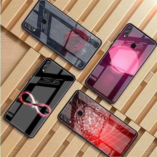 Infinity on red Tempered Glass Phone Case For Huawei P20 P30 P40 P40 Lite Pro Psmart Mate 20 30 Cover Shell