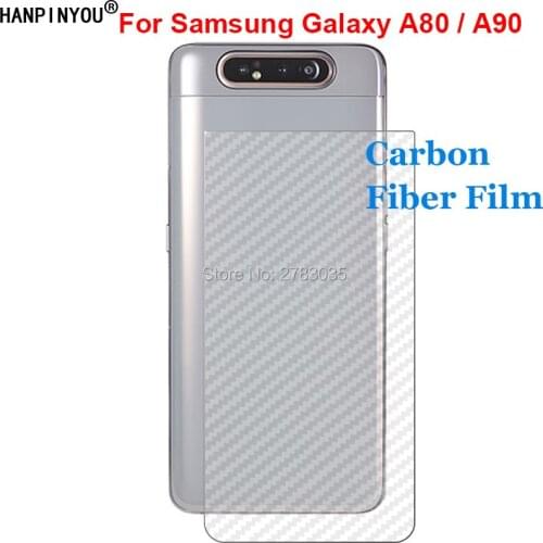 For Samsung Galaxy A80 / A90 6.7" Durable 3D Anti-fingerprint Carbon Fiber Back Film Rear Screen Protector (Not Tempered Glass)