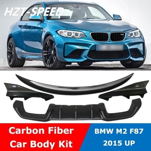 F87 MP Style Carbon Fiber Rear Bumper Lip Diffuser Rear Spoiler Aprons Car Body Kit For BMW M2 F87 2015 Up