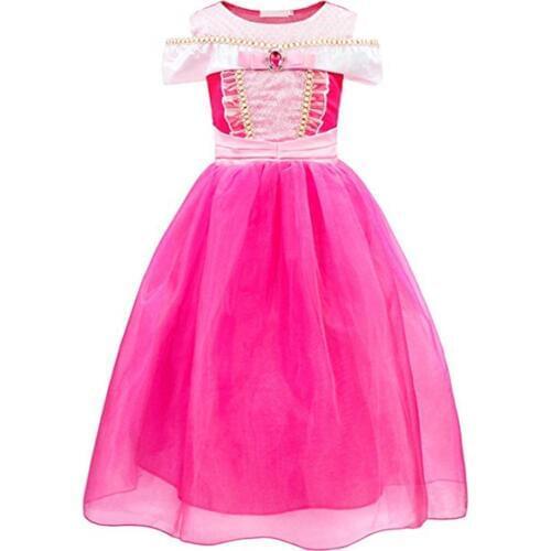 FINDPITAYA Girl Princess Sleeping Beauty Dress Clothes Sleeveless Off Shoulder Auro Cosplay Costume kid Christmas Party Dress