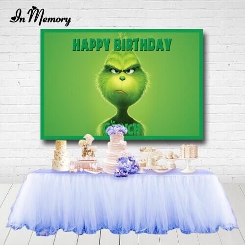 InMemory Green Grinch Photography Backgrounds Merry Christmas Birthday Party Backdrop For Photo Studio Custom Photocall
