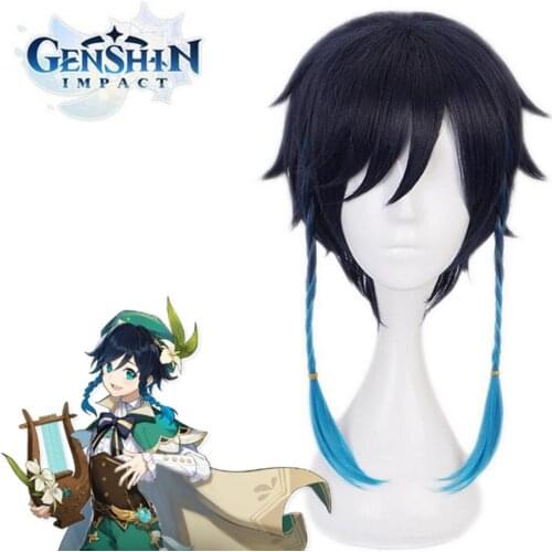 Game Genshin Impact Cosplay Wigs Halloween Cosplay Venti Wig Genshin Impact Venti Wig Cosplay Hair