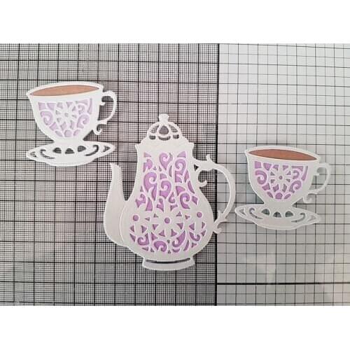 Teapot Teacup Metal Cutting Dies Stencils For DIY Scrapbooking Paper Cards Decorative Embossing Handcraft Die Cuts Template
