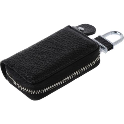 New Arrive Men Women PU Leather Car Key Holder Keychain Wallet Case Pouch Purse Keys Bag